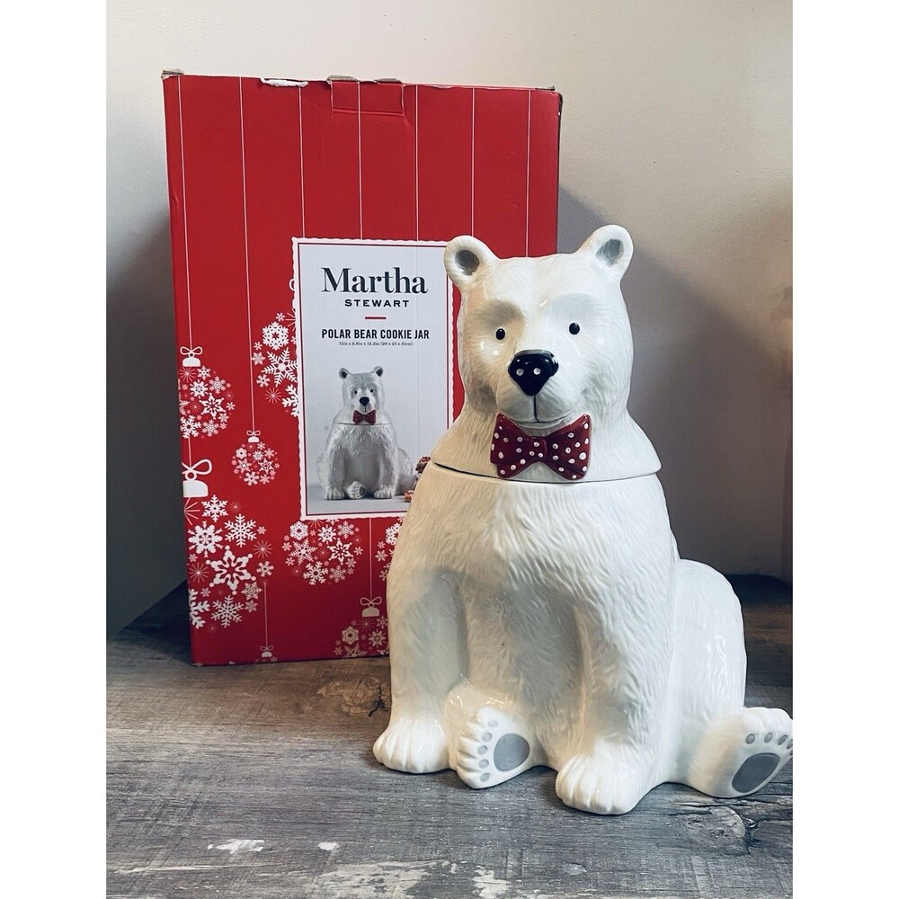 Martha Stewart Collection Polar Bear Cookie Jar With Box Macy’s Exclusive